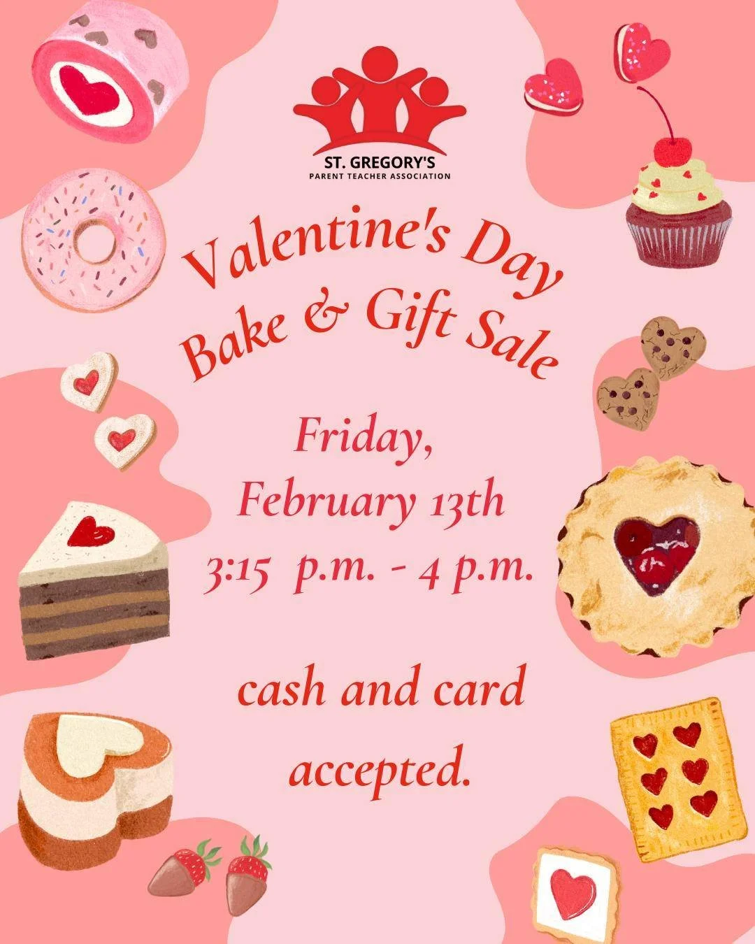 💖🧁 Valentine&rsquo;s Day is almost here, and our PTA is spreading the love with a Bake Sale! 🧁💖

We&rsquo;d love your help to make this fundraiser a sweet success!

✨ Donate baked goods (homemade or store-bought)
✨ Volunteer to help set up, sell,