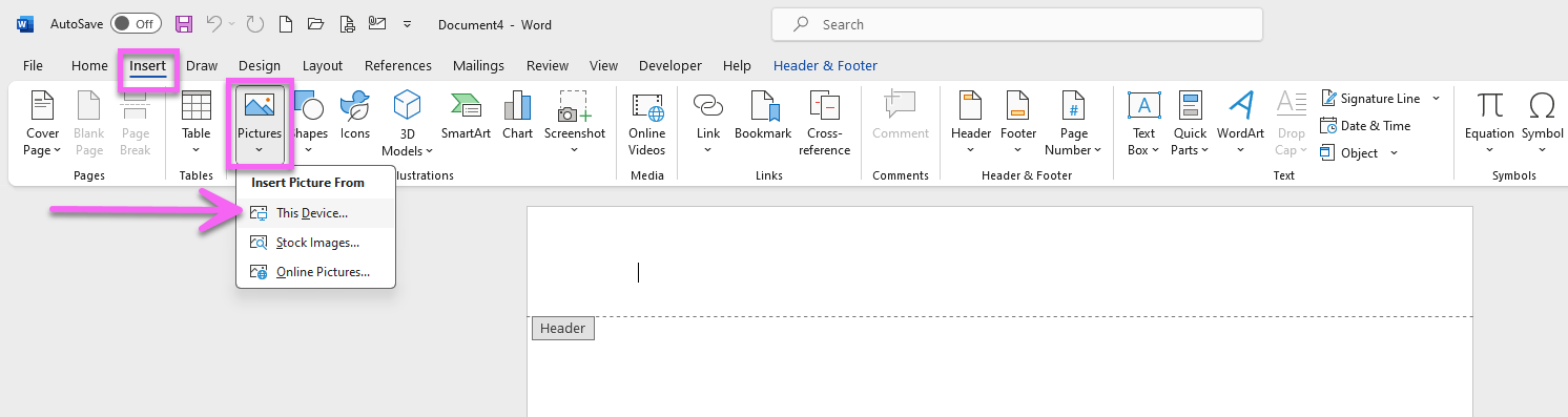 How to Insert and Crop Images in the Header & Footer of Microsoft Word ...