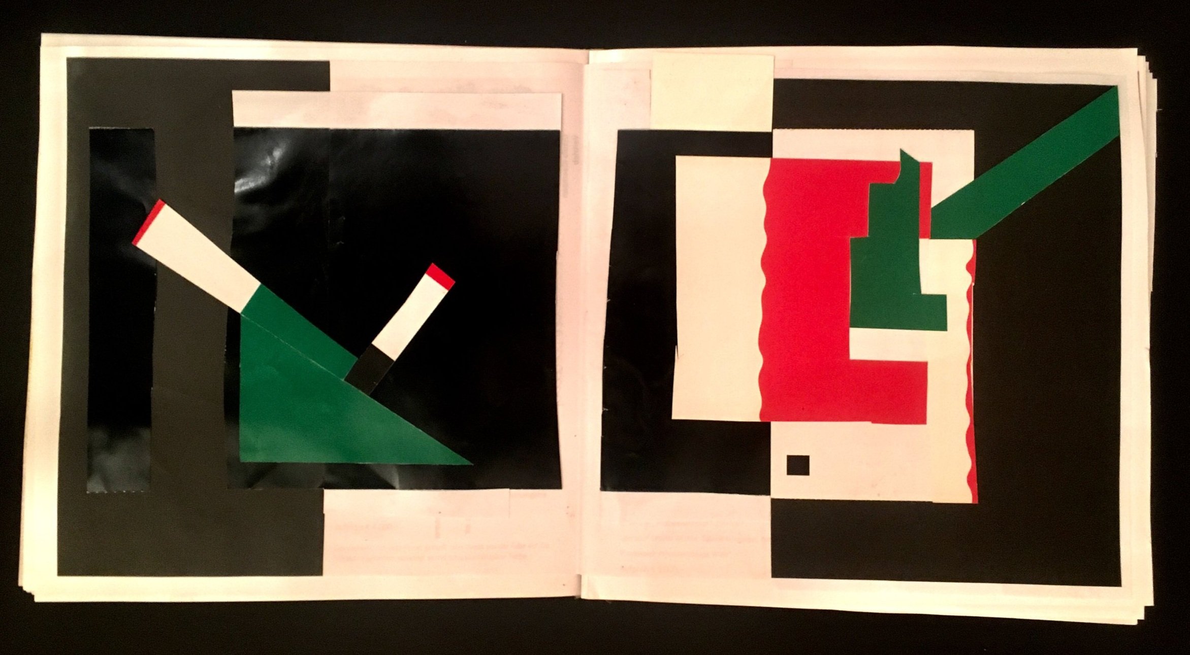 unfinished book of collages, ca. 2019.