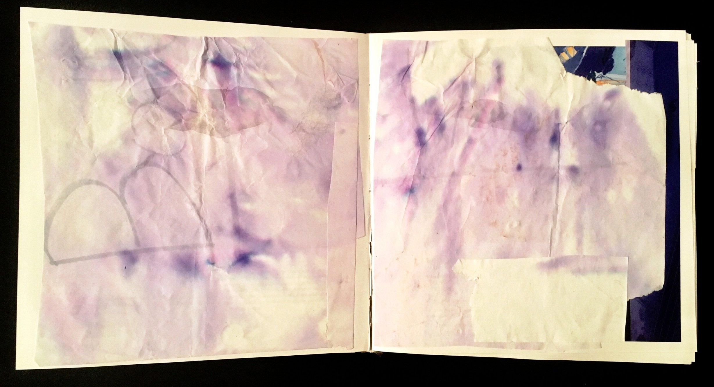 unfinished book of collages, ca. 2019.