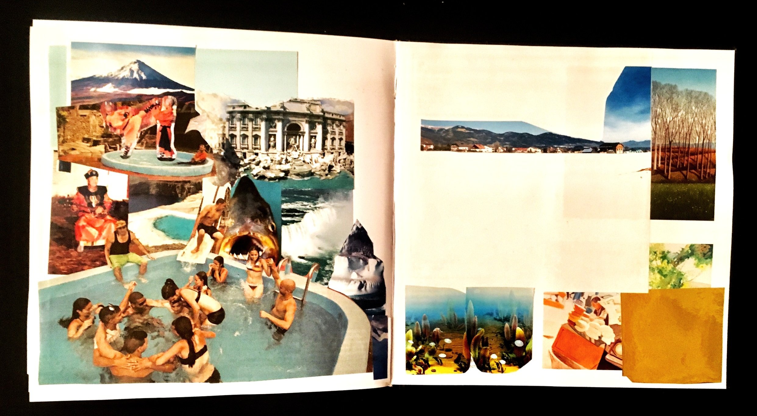 unfinished book of collages, ca. 2019.