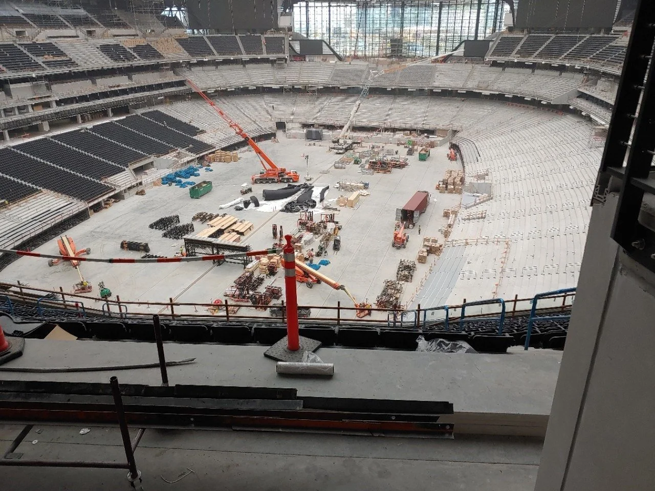 Shot blasting at Raider Stadium
