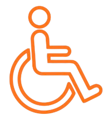 orange accessible wheel chair icon