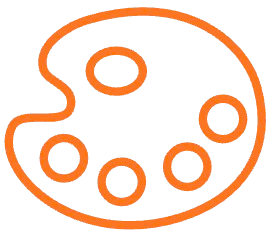 orange painting palette icon