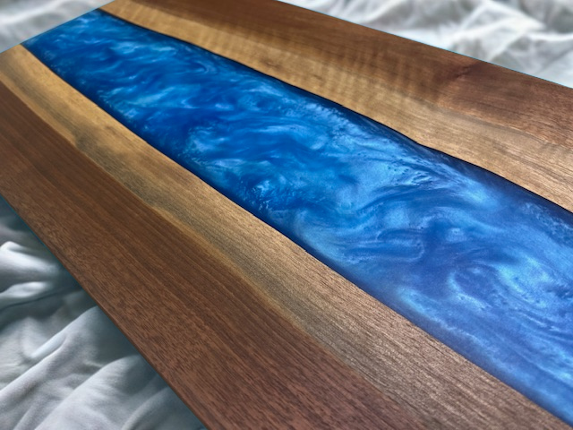Walnut Epoxy River Serving Board