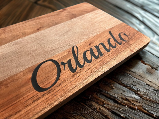 Personalized Cutting Board with Epoxy Inlay