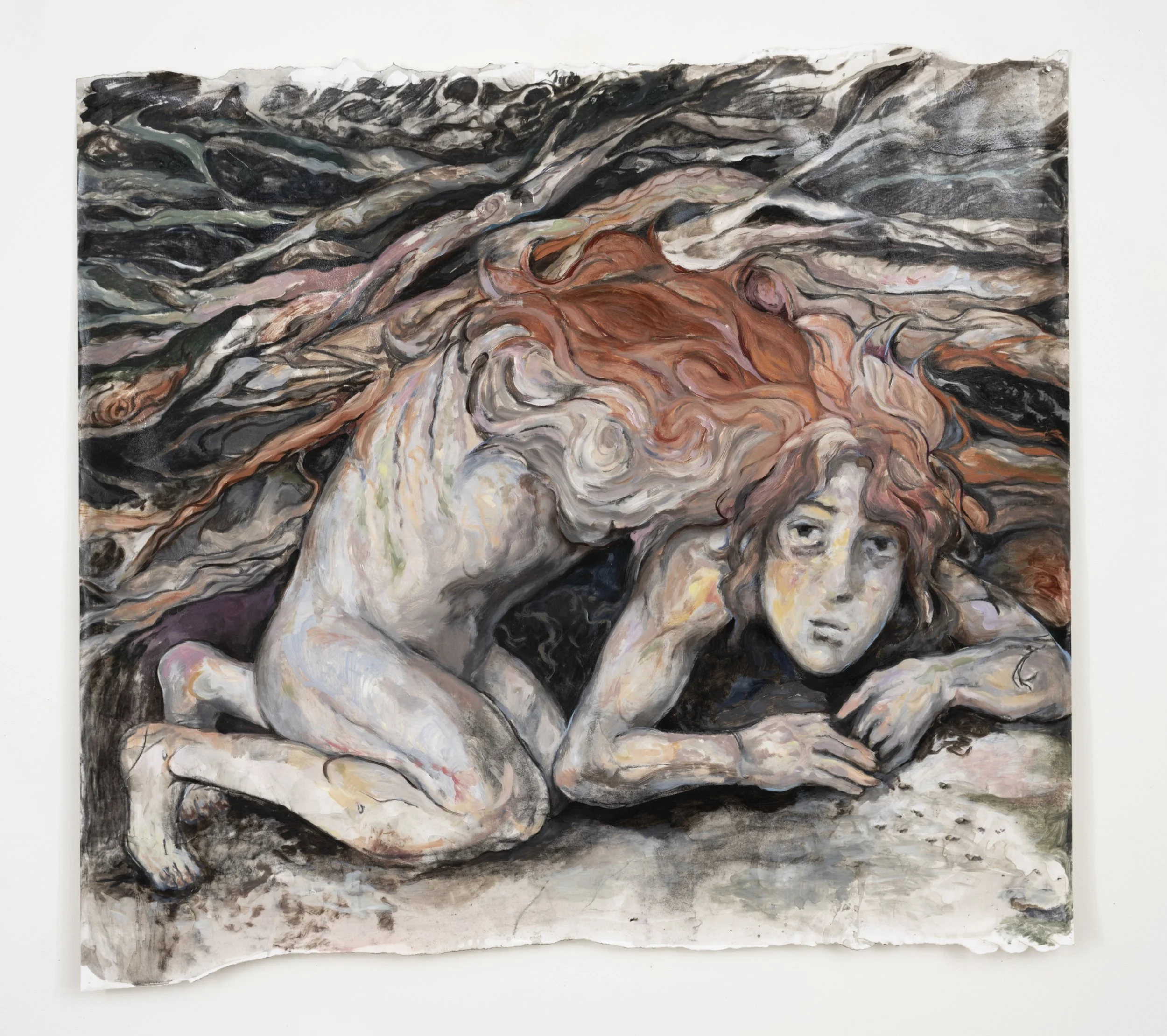 bundle of sticks, oil on paper (2022)