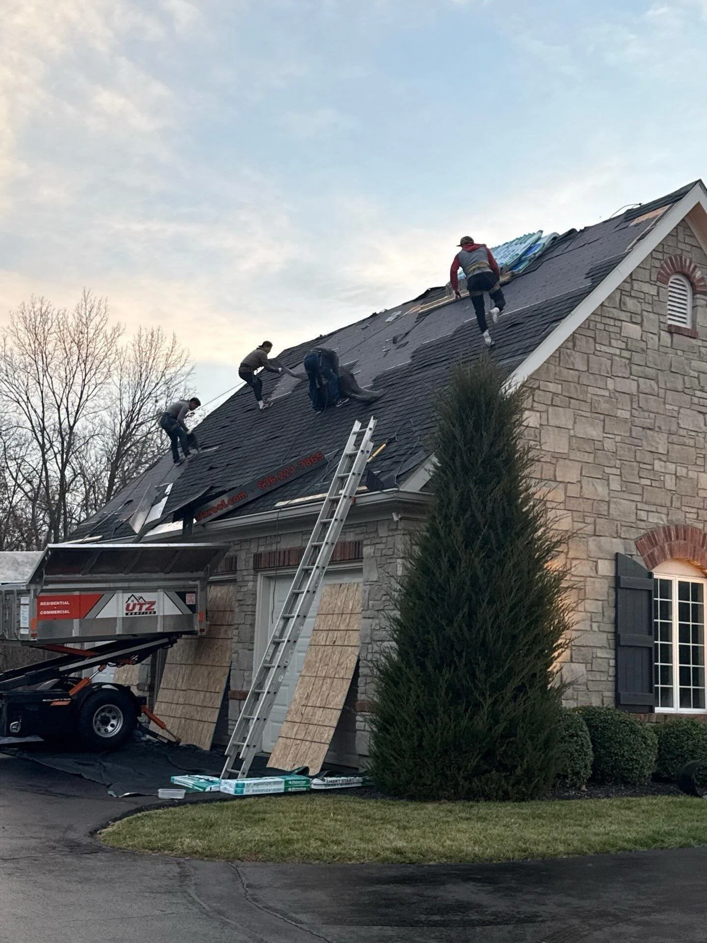 Shingle roof replacement near Arnold City Park by Utz Roofing.