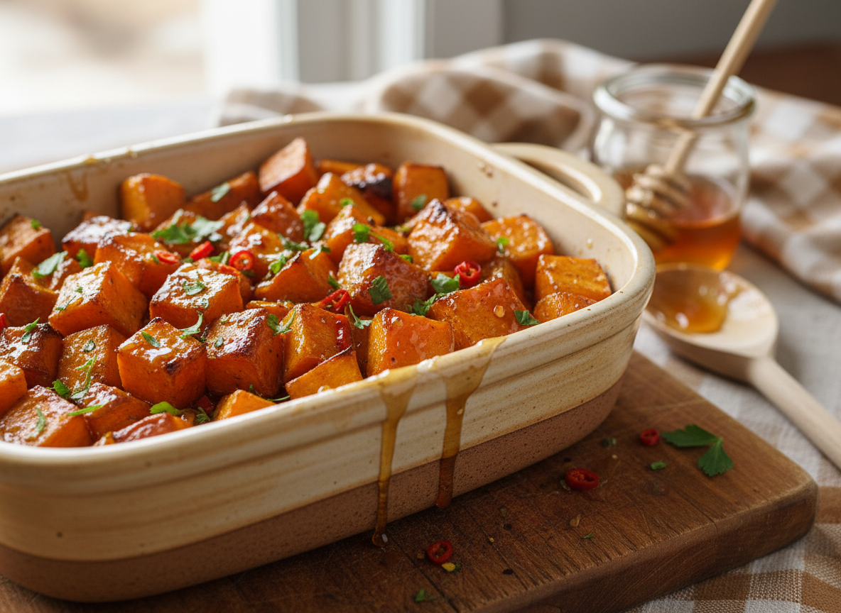 Hot Honey Sweet Potatoes