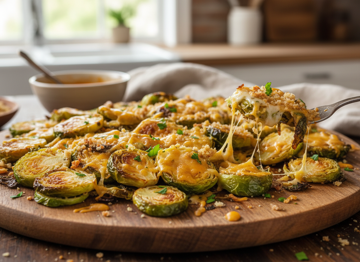 Crispy, Cheesy Smashed Brussels Sprouts