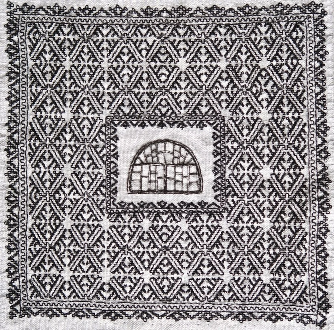 Woven history (v) Naomi Ullmann in collaboration with Cezara Iustina
embroidery on handwoven cloth 2026