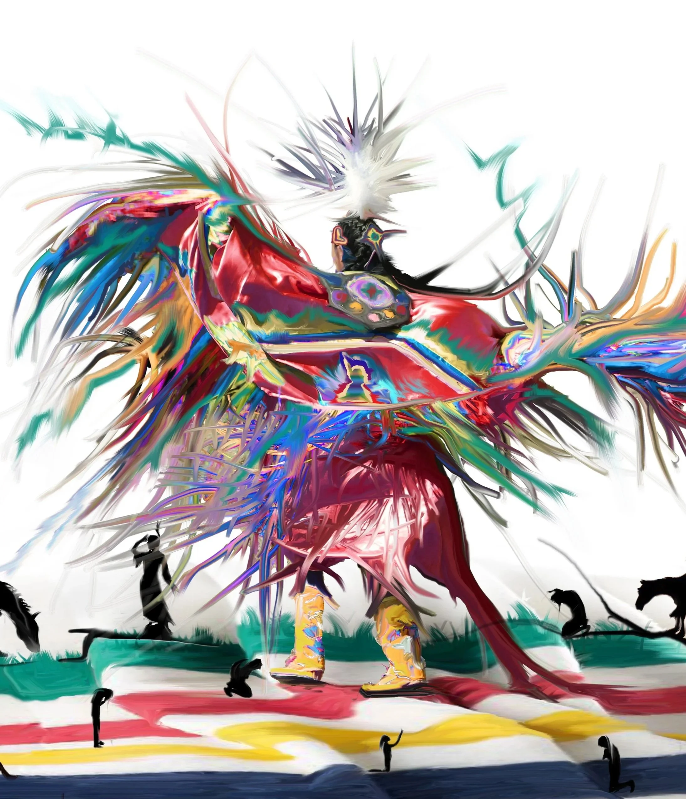 landEscape Series: still here dancing on hudson bay blankets