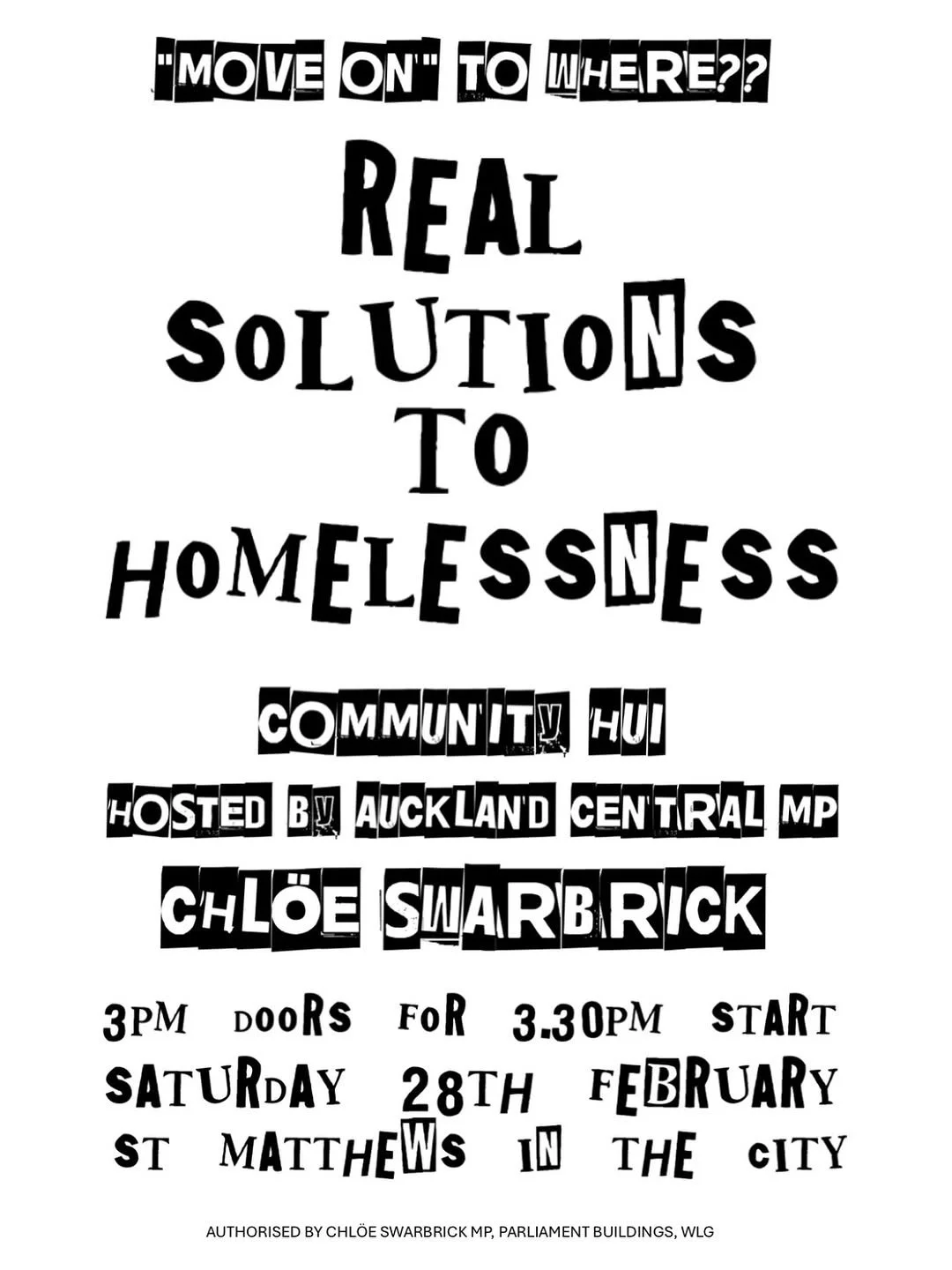 Community Hui on move-on orders