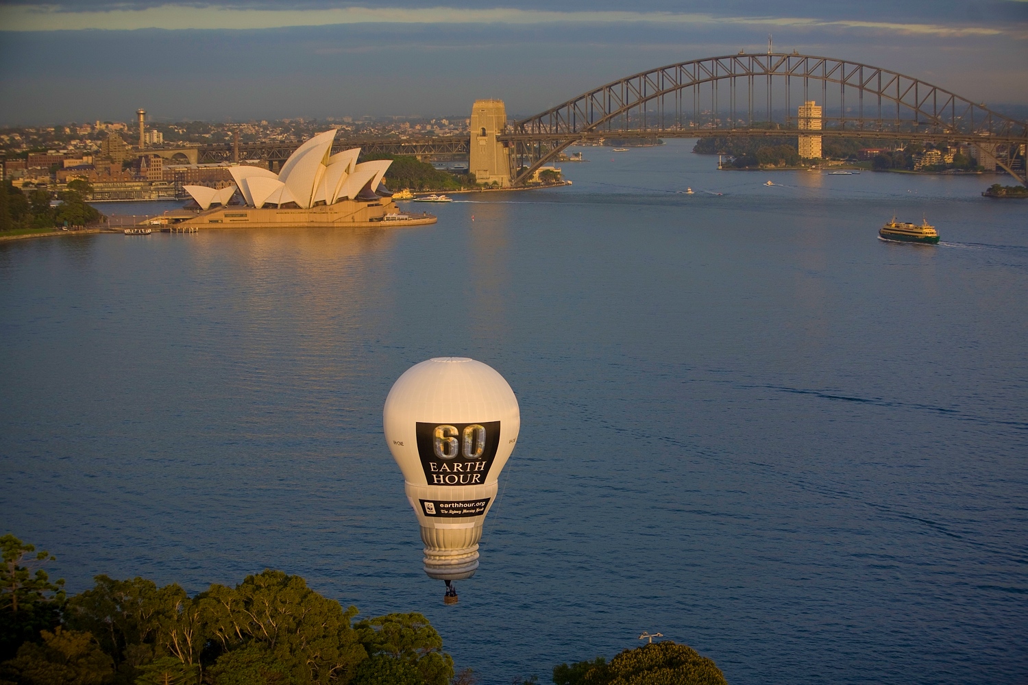 Lightbulb hot air balloon sydney harbour bridge wide.jpeg