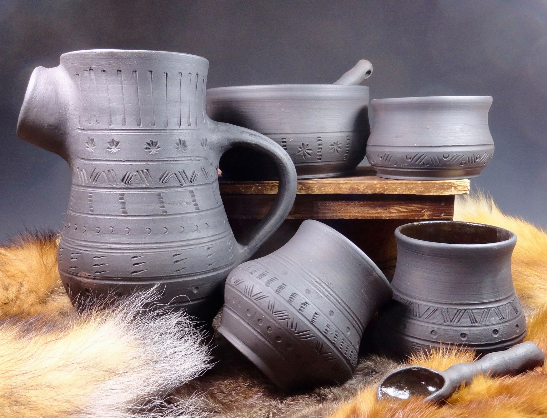 Black clay Vikingware
