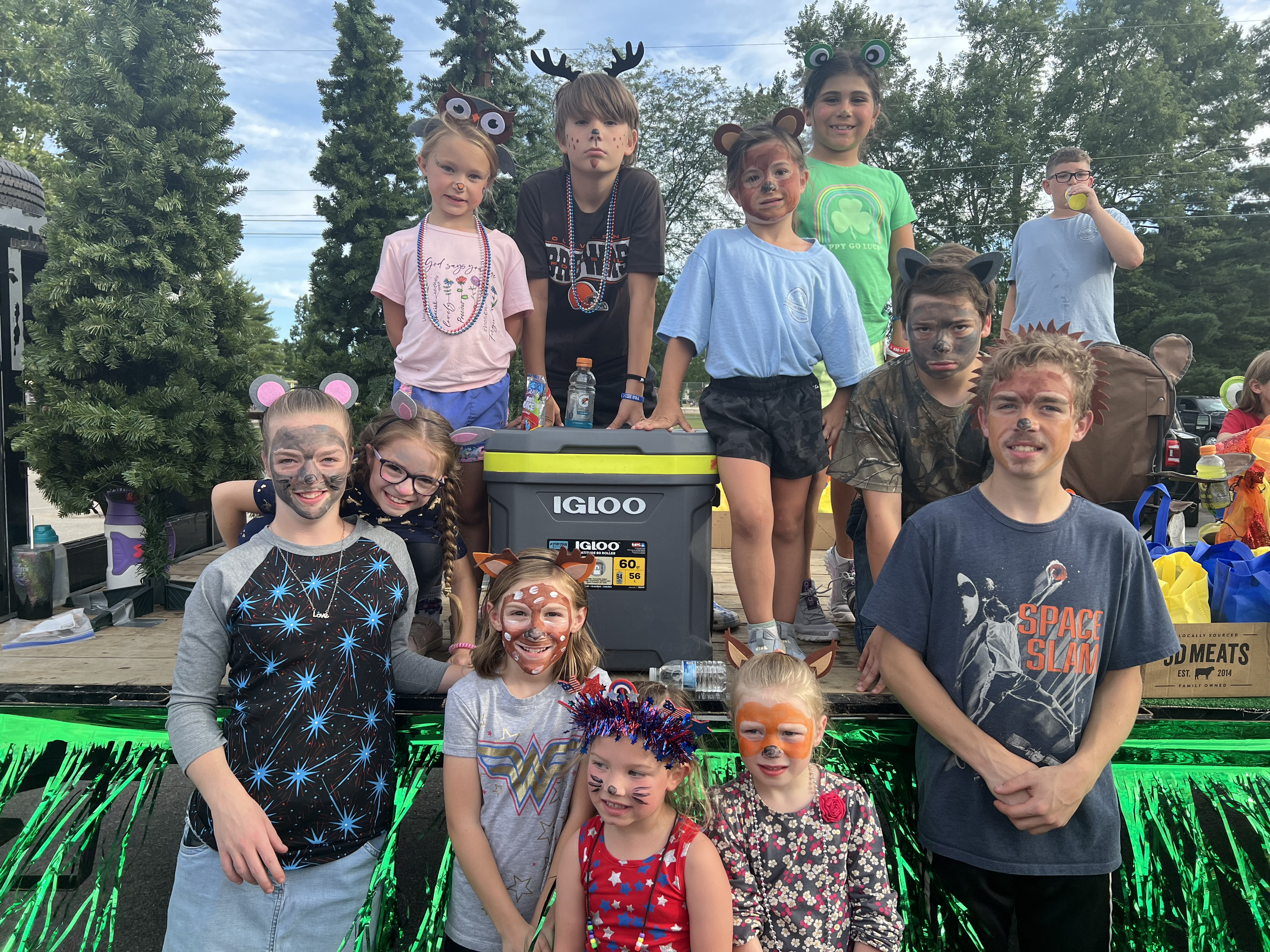 The children were made up to look like woodland animals, as that's part of the theme of this year's VBS program.