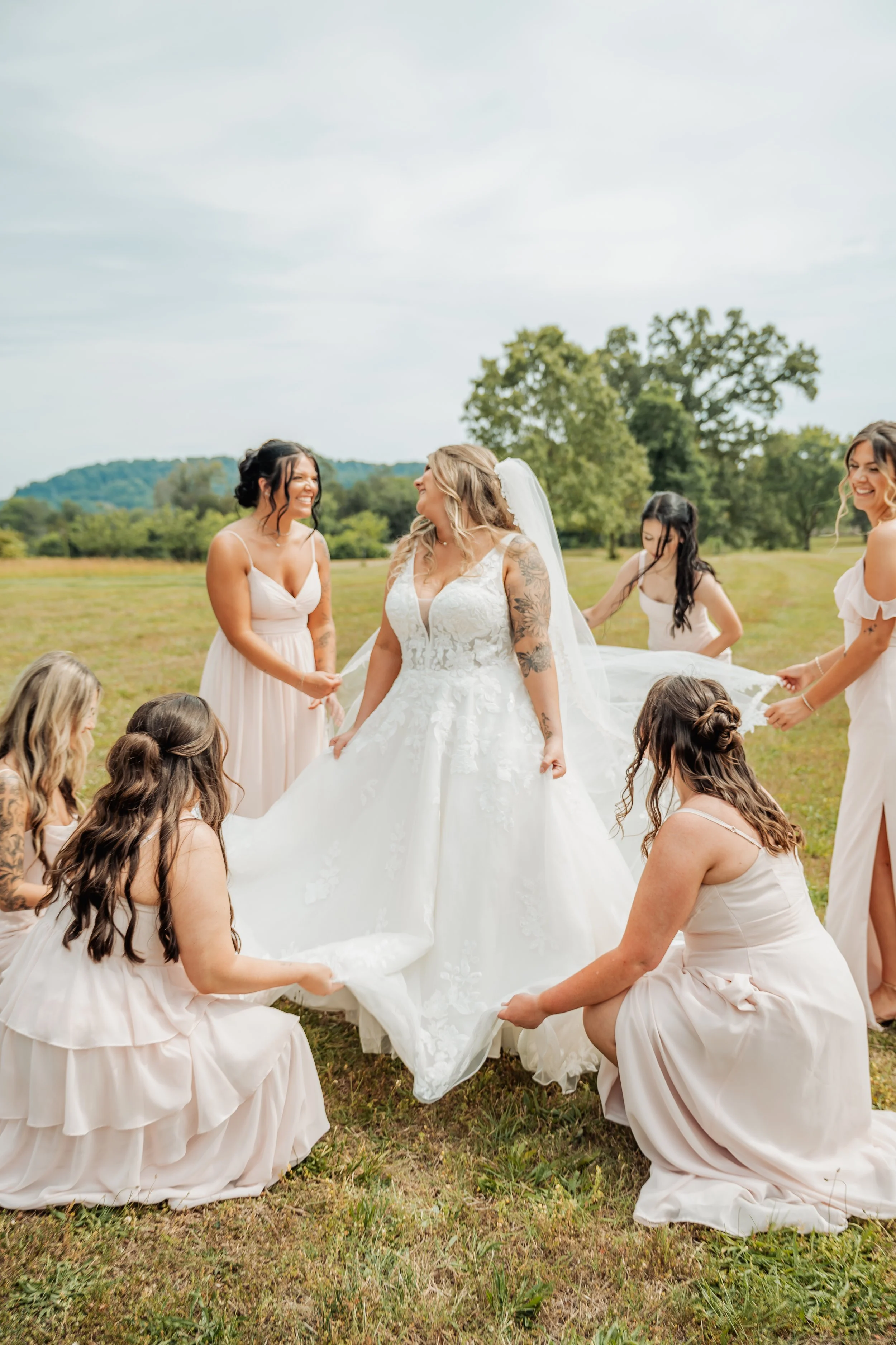 Bride and bridesmaids photo