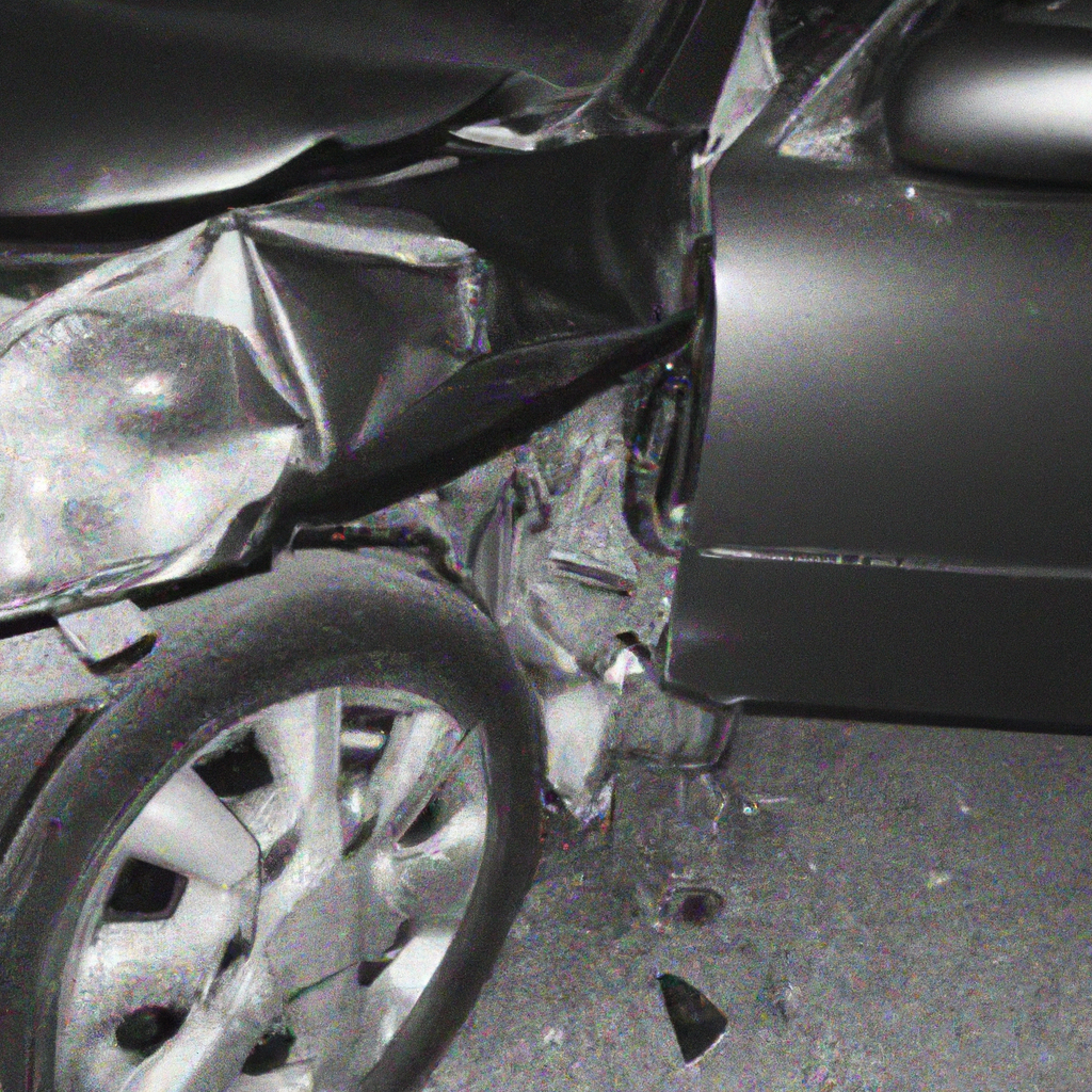 DALL·E 2023-02-26 14.52.31 - totaled black car in traffic accident detailed black and white photograph with flash.png