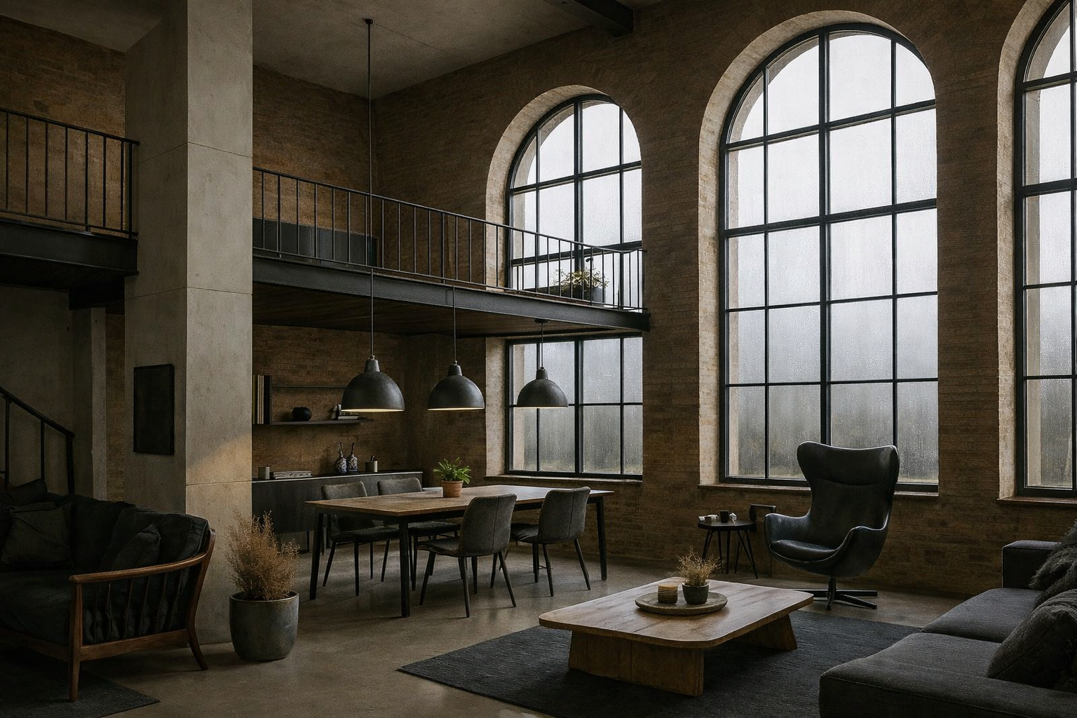 Interior living space with vaulted ceiling — luxury residential architecture Ontario