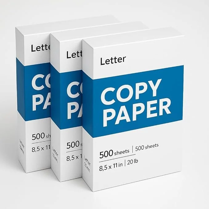 About this item
• QUANTITY: Pack includes 3 reams of standard letter-size copy paper with 500 sheets per ream, totaling 1500 sheets
• STANDARD SIZE: Standard letter size measuring 8.5 x 11 inches, perfect for everyday printing and copying needs
• PAP