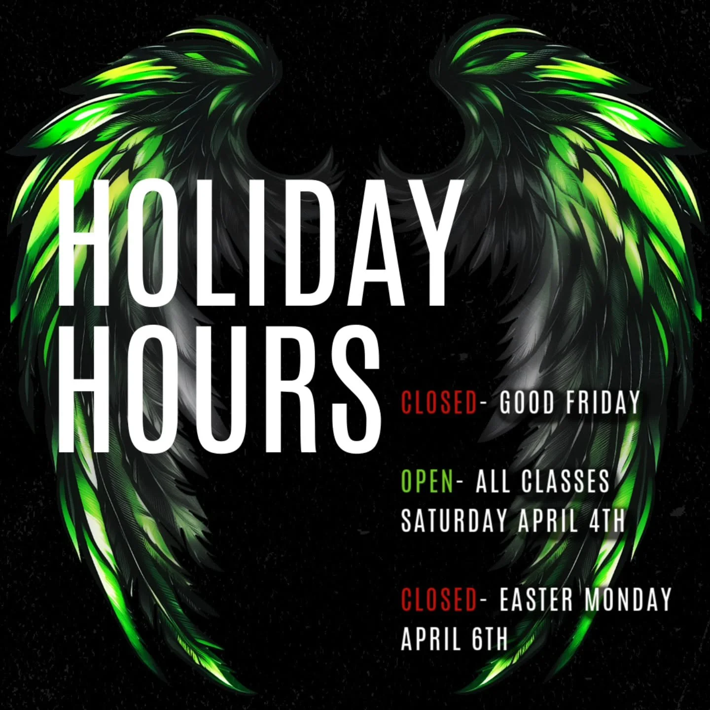 Please take note of the Easter holiday schedule. 
We will be closed on Friday for Good Friday. 
OPEN  Saturday for all classes. 
Closed Monday for Easter
Please keep an ear out for any open mats that may go on durring that time! 
#easter #holiday
