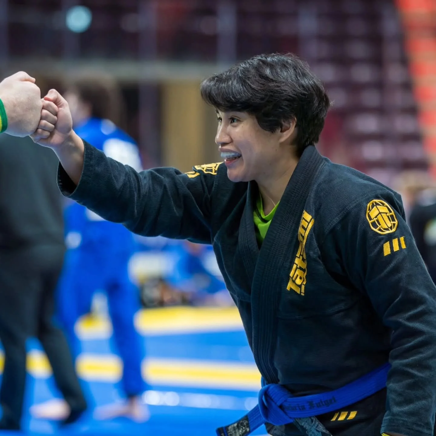 Don't let her kind nature and smile fool you. 
Coach Natasha is a fierce competitor and has a love and passion for Bjj and martial arts.  She's  quietly becomeing a technique wizard and putting it all together . We are proud of the athlete person  an
