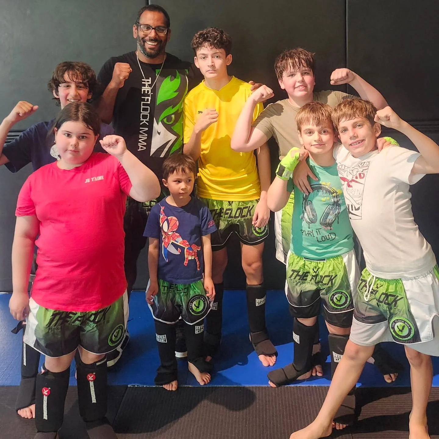 Congratulations  to these young warriors. They earned their first level white shorts in muay thai yesterday.  Our first level is a basic test that allows us to know if these students are absorbing our class curriculum.  It consists  of basic conditio