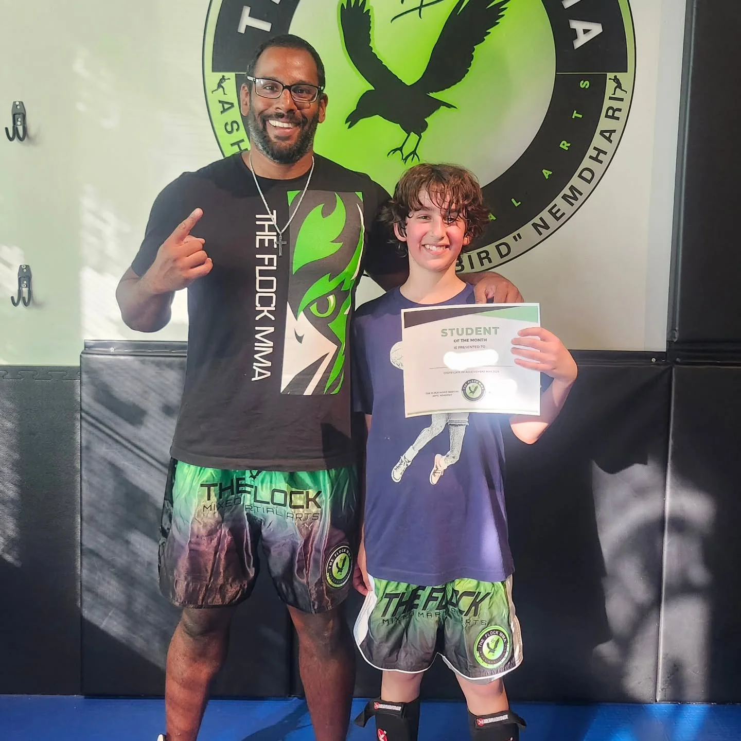 Congratulations  to this young champion in the making. 
Mazen  has been shining on the mats. His muaythai and bjj skills are taking leaps and bounds weekly.  He earned  his first level shorts last week and earned May student of the month. Keep shinin
