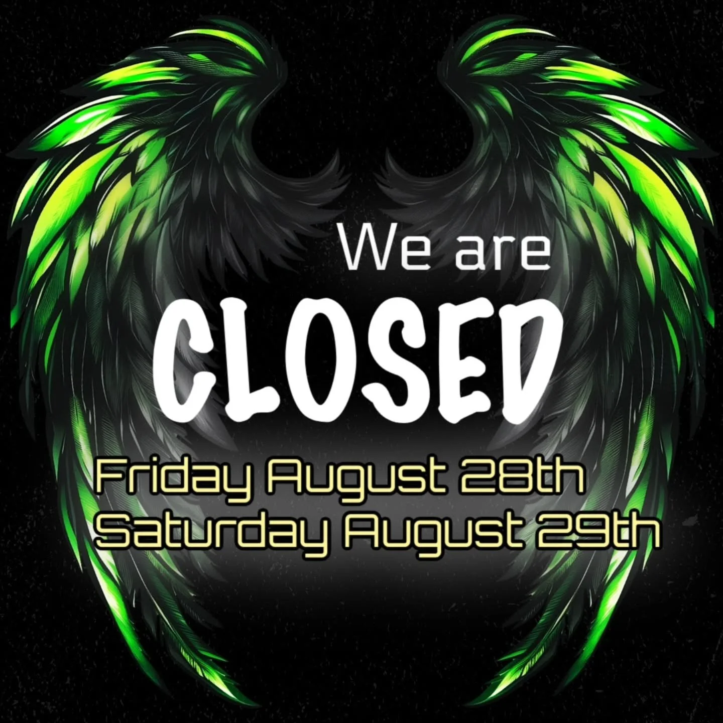 Heads up everyone. We will be closed next weekend  Friday and saturday. Its been a busy summer and this will give our staff a bit of time to recover ahead of  what's shaping up to be an extremely busy fall season. Keep an eye out for any open mats! 
