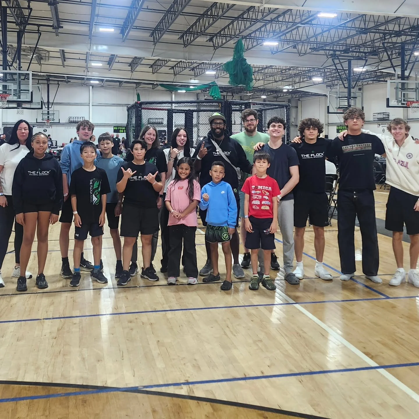 Flock = Family 
We come and show up to support each other in victory and defeat.  The Flock showed up to support our youngest athlete and one of our more seasoned ones.  It does not matter. We train, work, fight and help each other and cheer for each