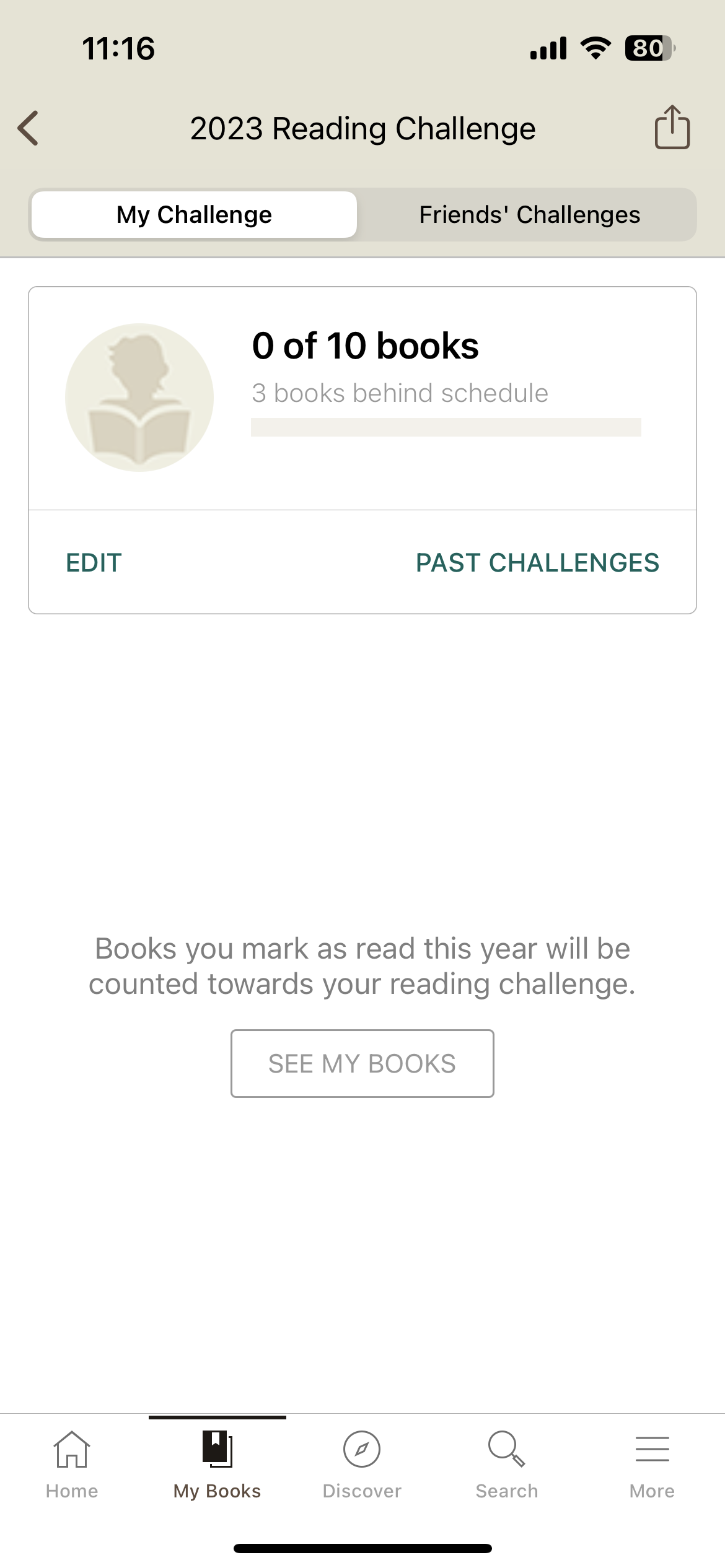 Current "Reading Challenge" page