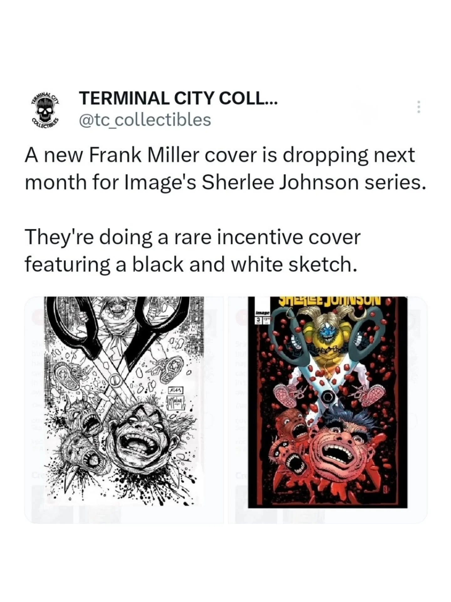 Some hot new Frank Miller variants are dropping for September. Image is doing an incentive for the Sherlee Jackson Spawn series as a black and white sketch variant for cover C, Frank Miller. Gotta admit it's kinda sick.
#frankmiller #spawn #imageco