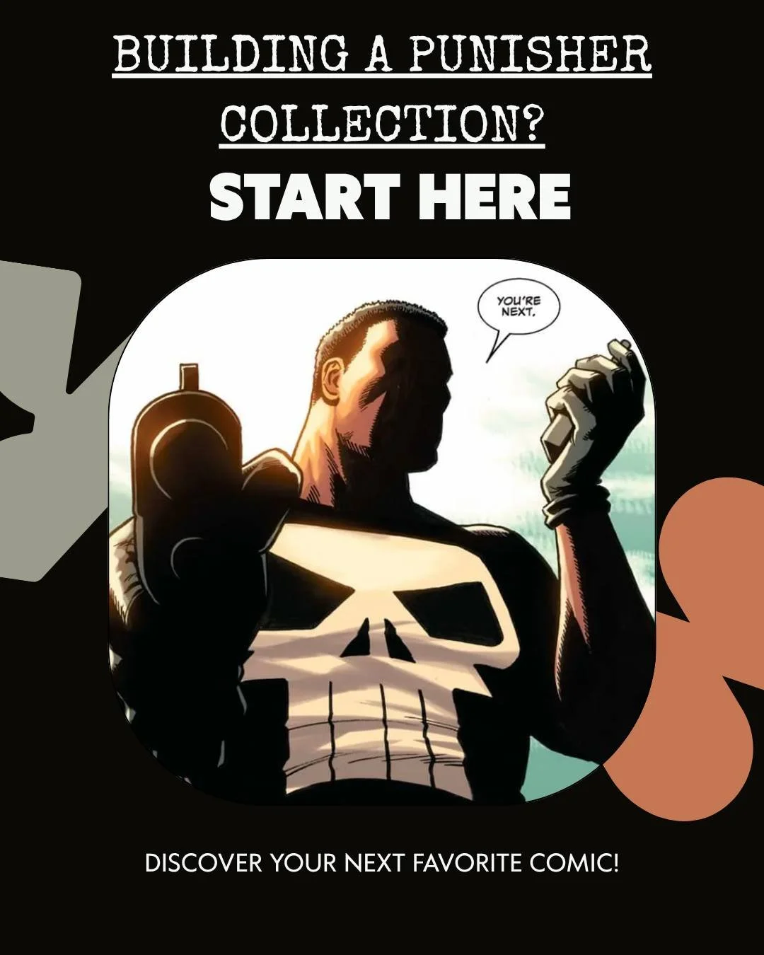 Building a Punisher collection? Start here, swipe through the reading order that actually matters.

From his 1974 debut in Amazing Spider-Man #129 through the Marvel Knights run that redefined him, this is the checklist we'd hand a serious collector,