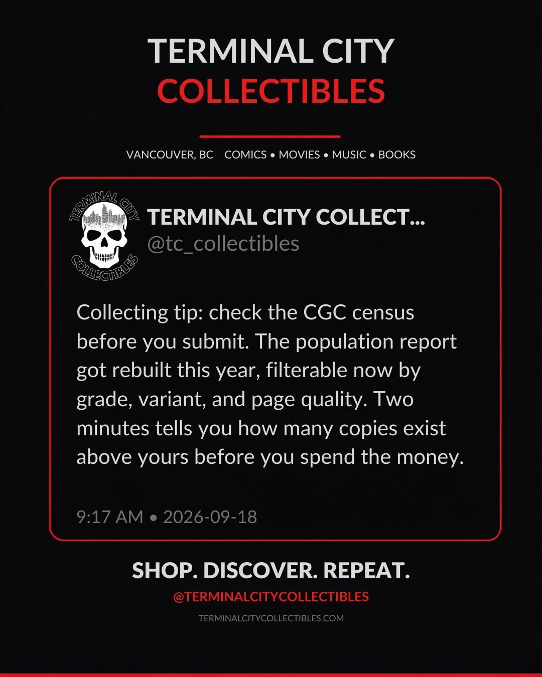 Collecting tip of the day: before you drop money submitting a book to CGC, pull up the population census first. It got a real overhaul this year, now filterable by grade, variant, and even page quality on Signature Series books. Two minutes of resear