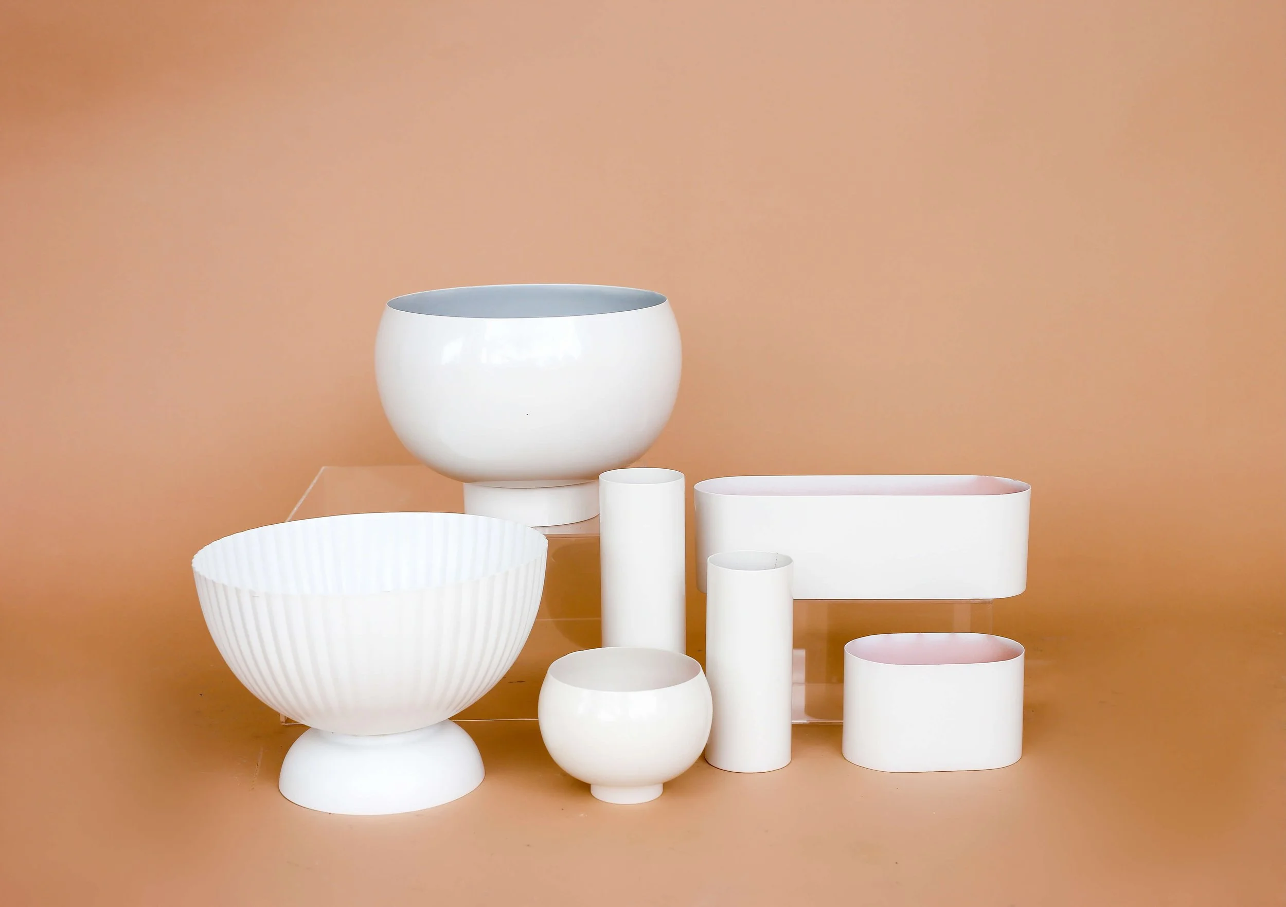 White Metal Vases