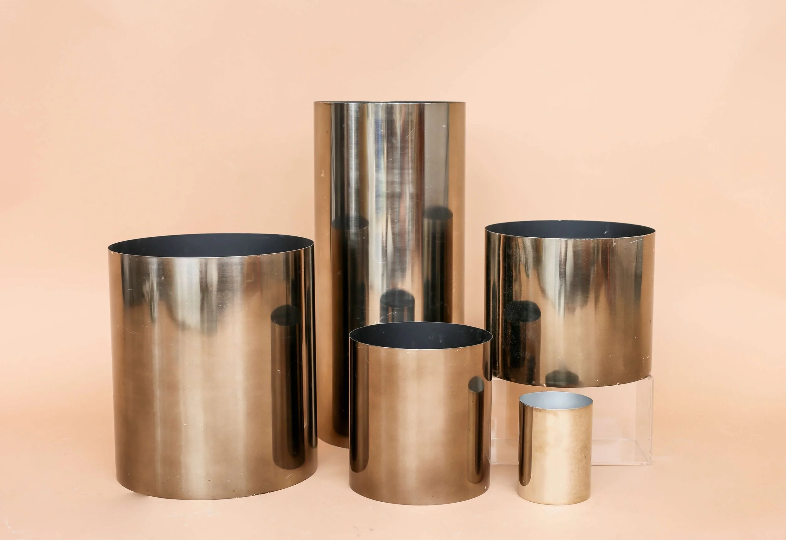 Chrome Metal Vases