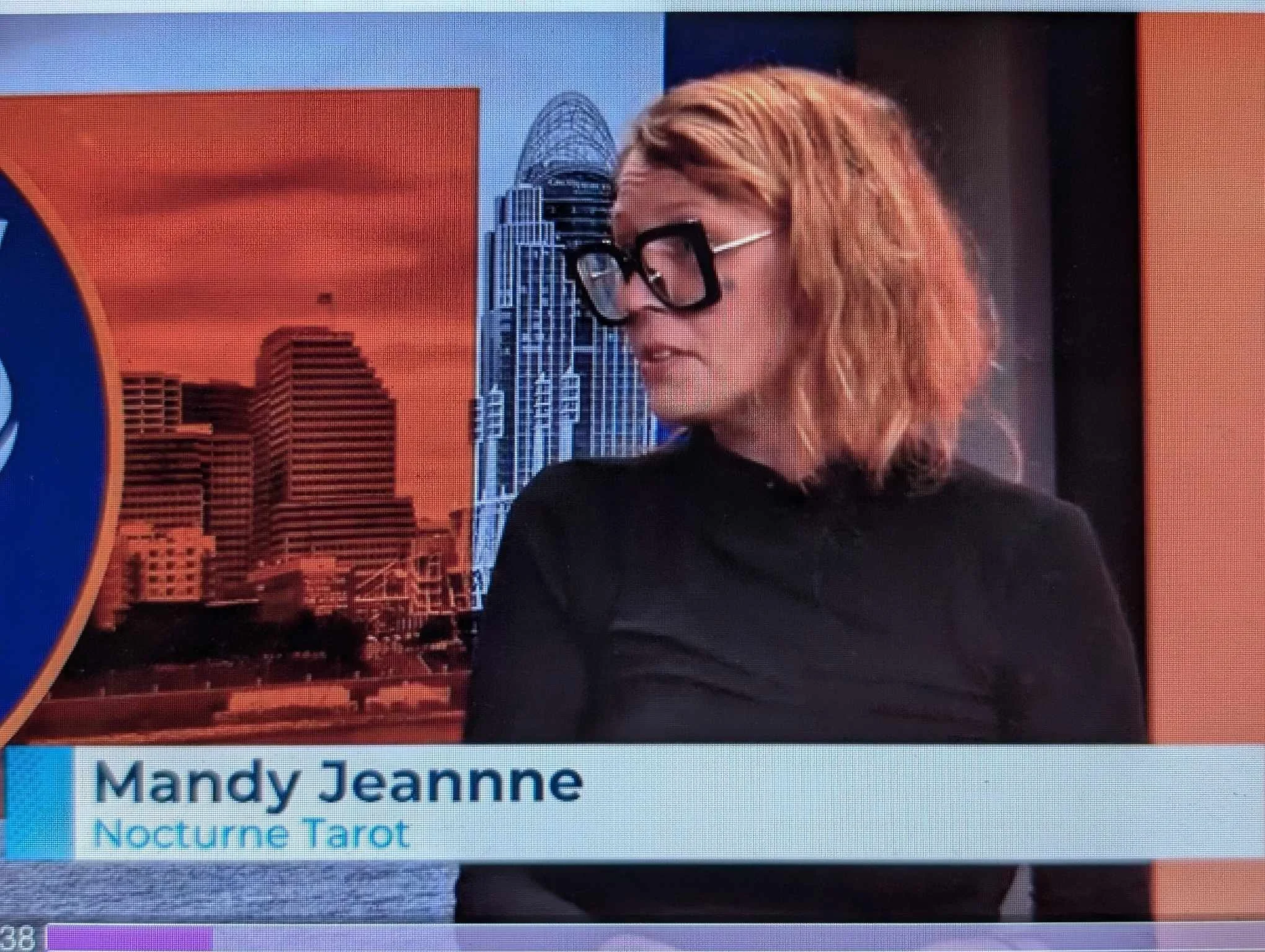 Mandy Jeanne, owner of Nocturne Tarot, is interviewed on Fox 19 about the business of Tarot Readings.