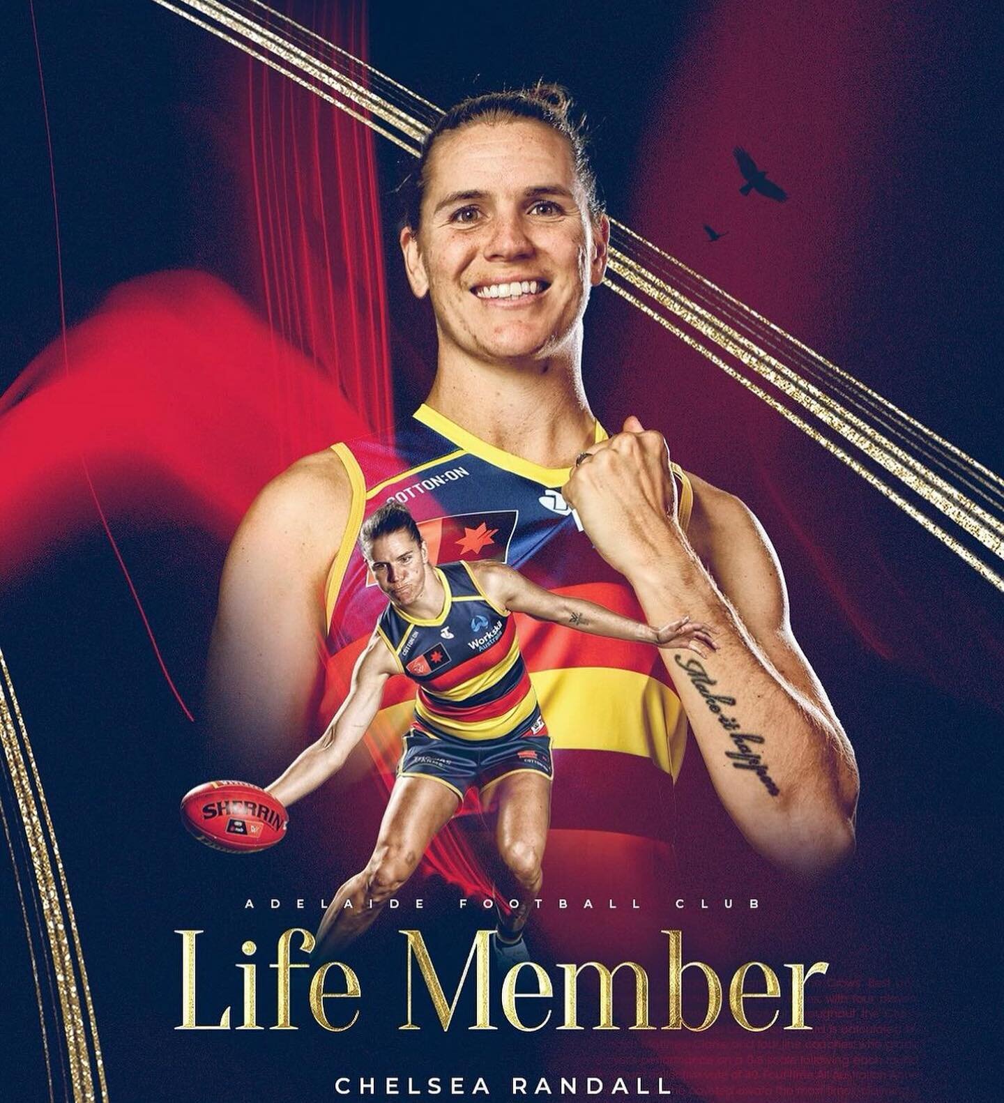 The first AFLW life member of the @crowsaflw, @chelsearandall26 👏