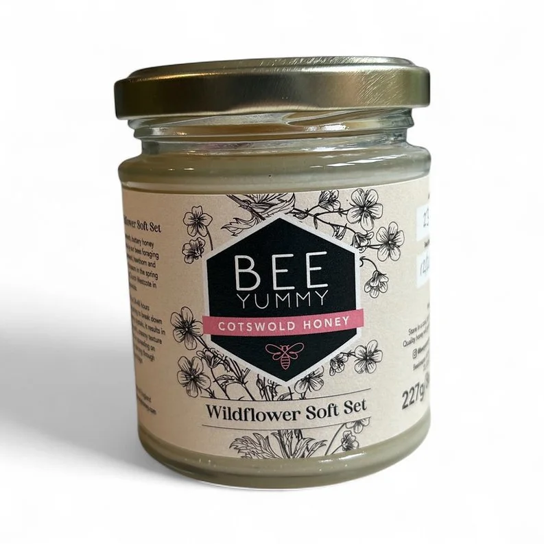 Bee Yummy Wildflower Soft Set Cotswold Honey jar.
