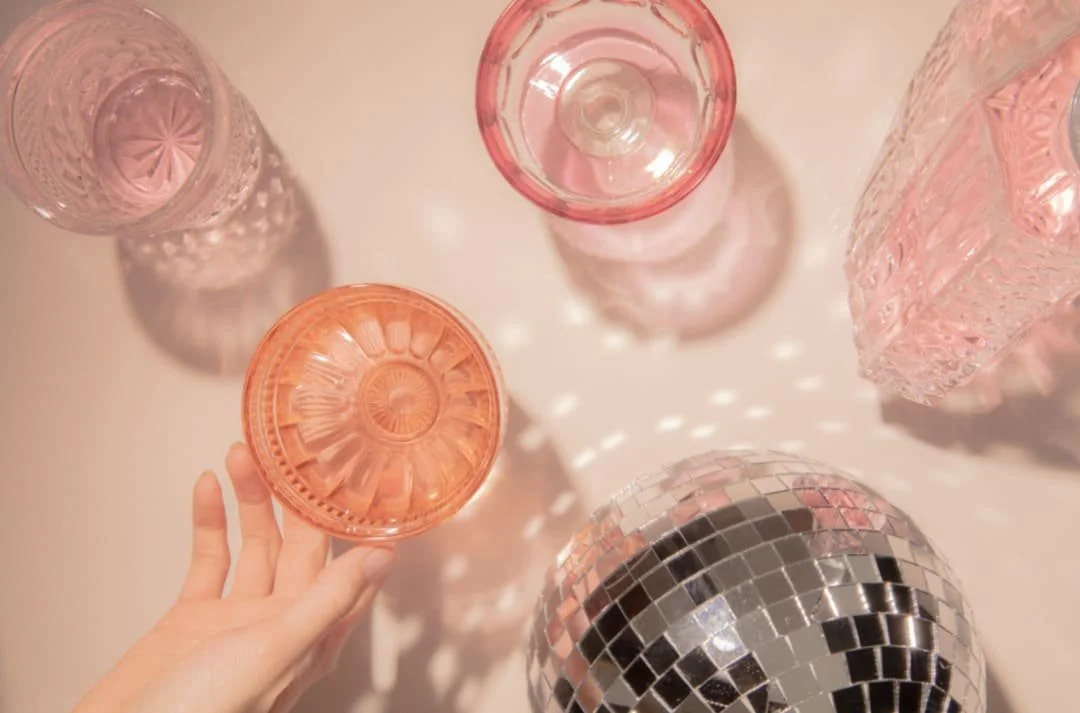 Pink cocktail coupes for a hens party in Melbourne