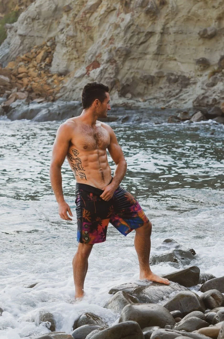 Topless Barman Dean on Beach Photoshoot Melbourne .jpg