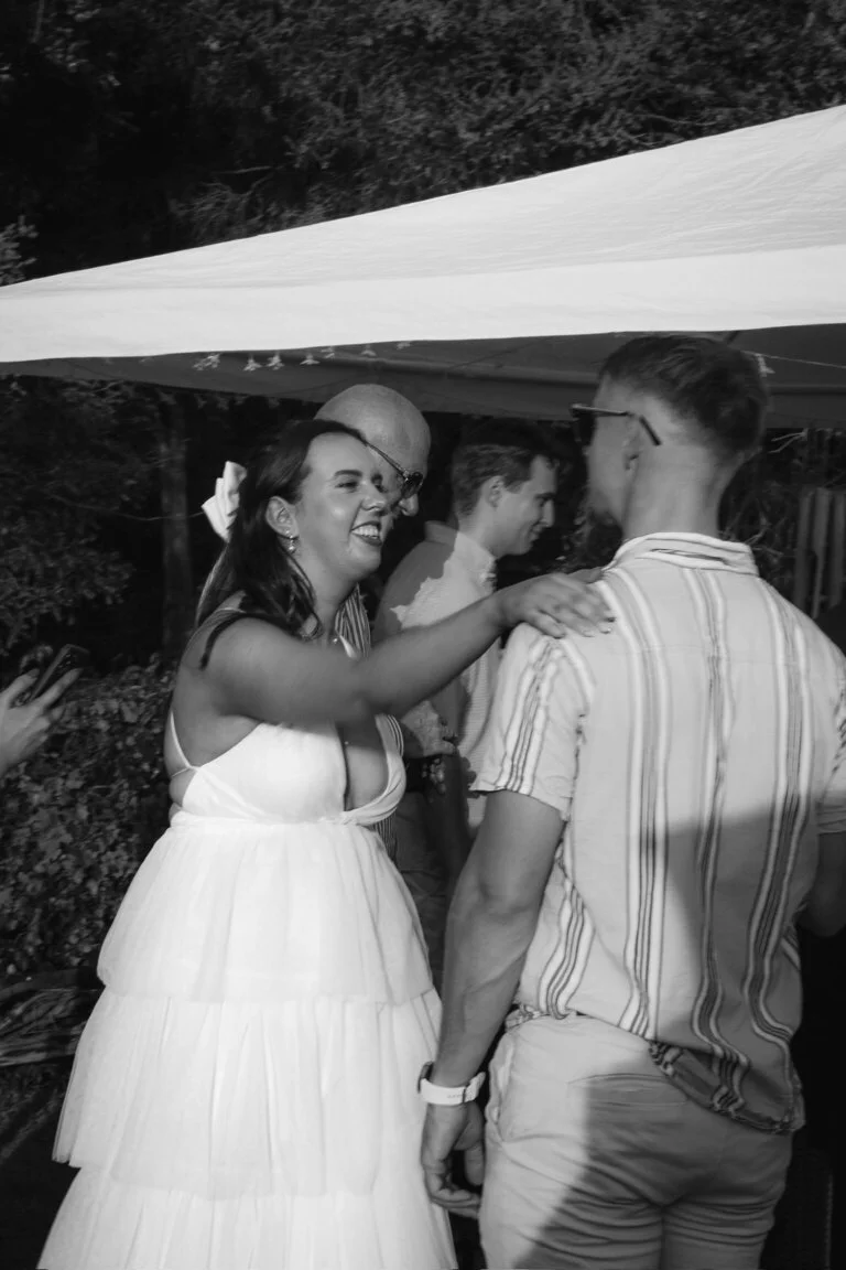 Couple embracing at a Melbourne wedding catered by VERTA Events