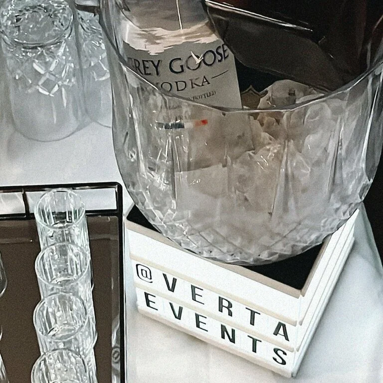 Shot glasses and grey goose vodka from VERTA events