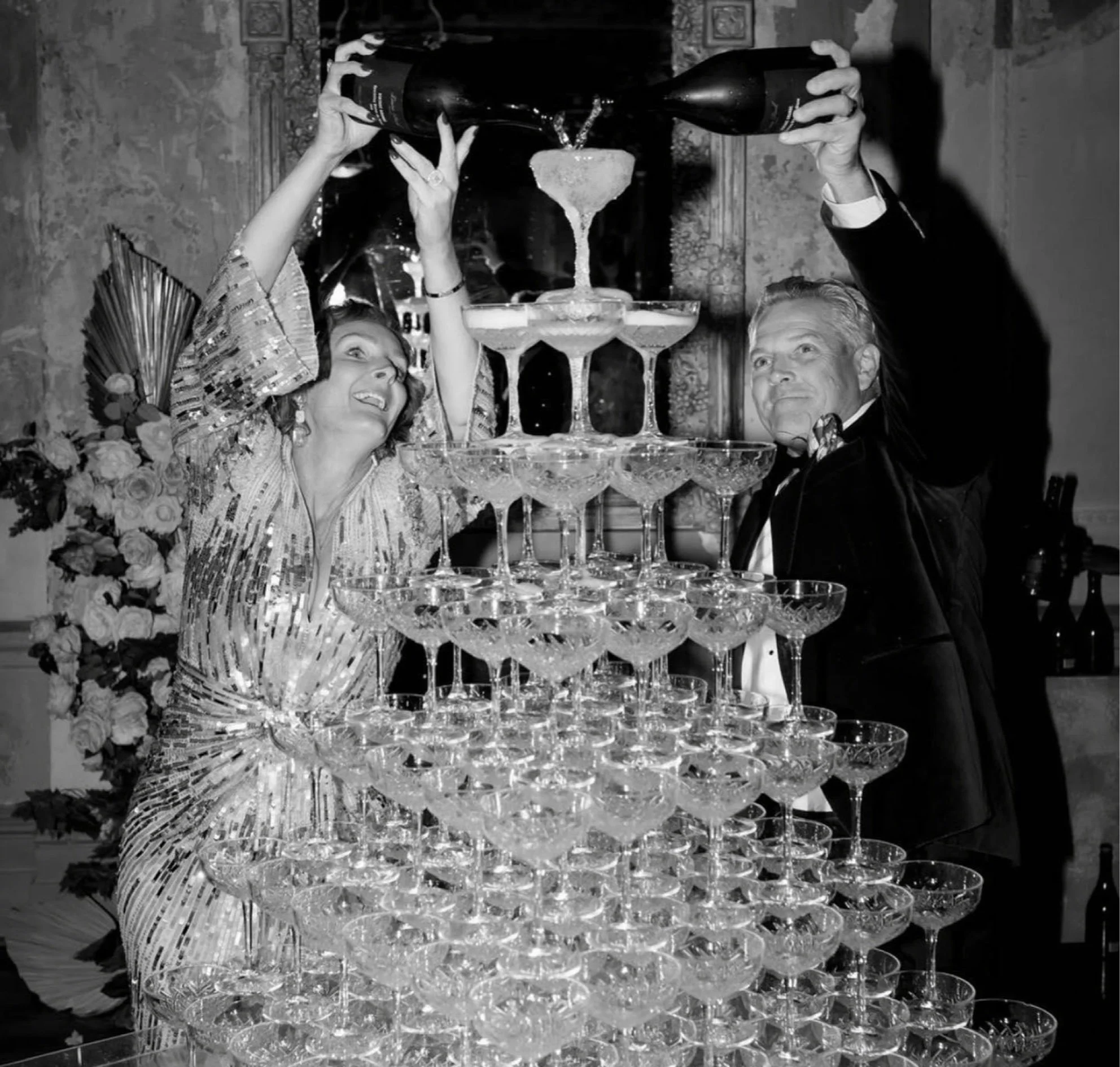 Champagne Tower Filled With Moet & Chandon Corporate Event Catering Melbourne VERTA events