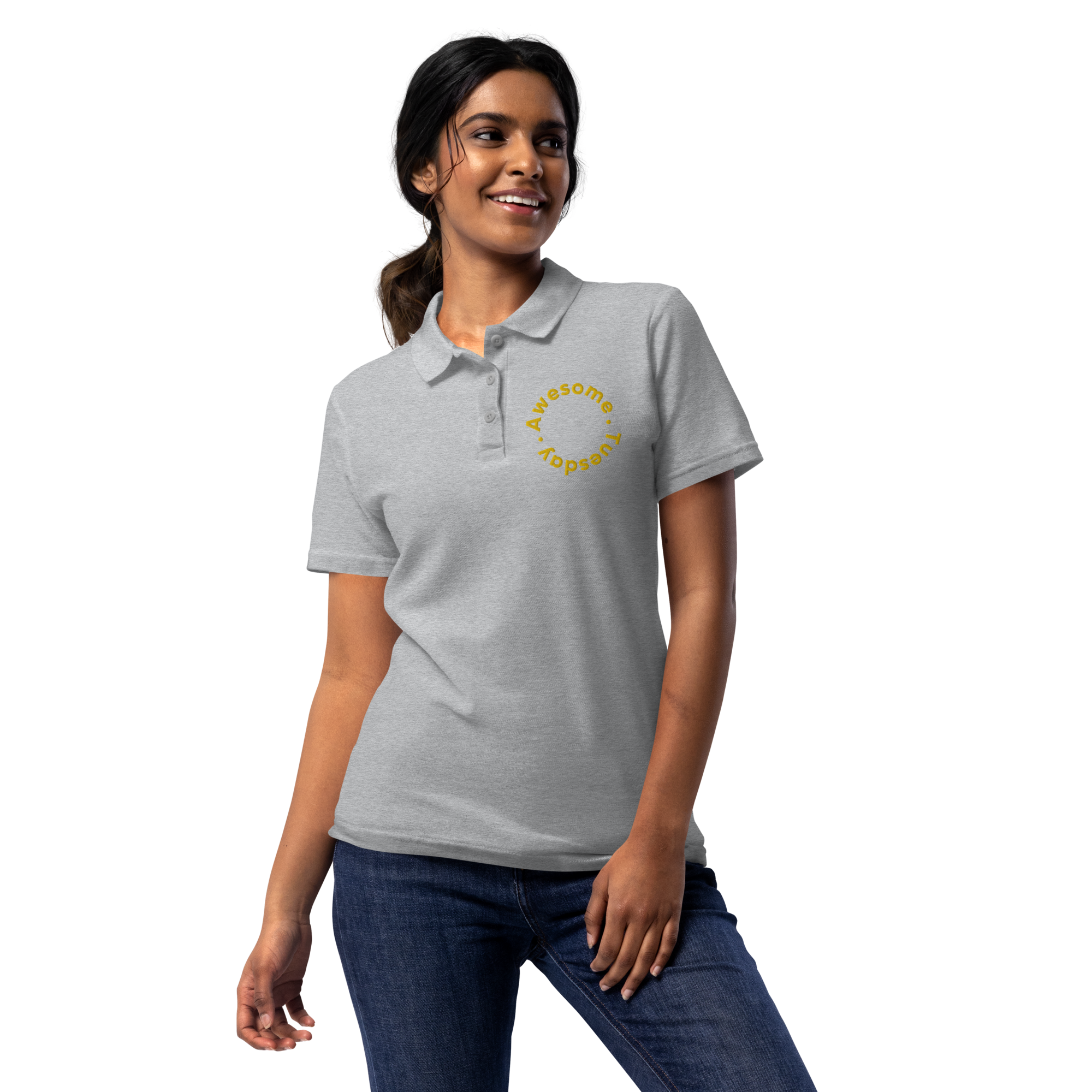Women’s pique polo shirt - Awesome Tuesday