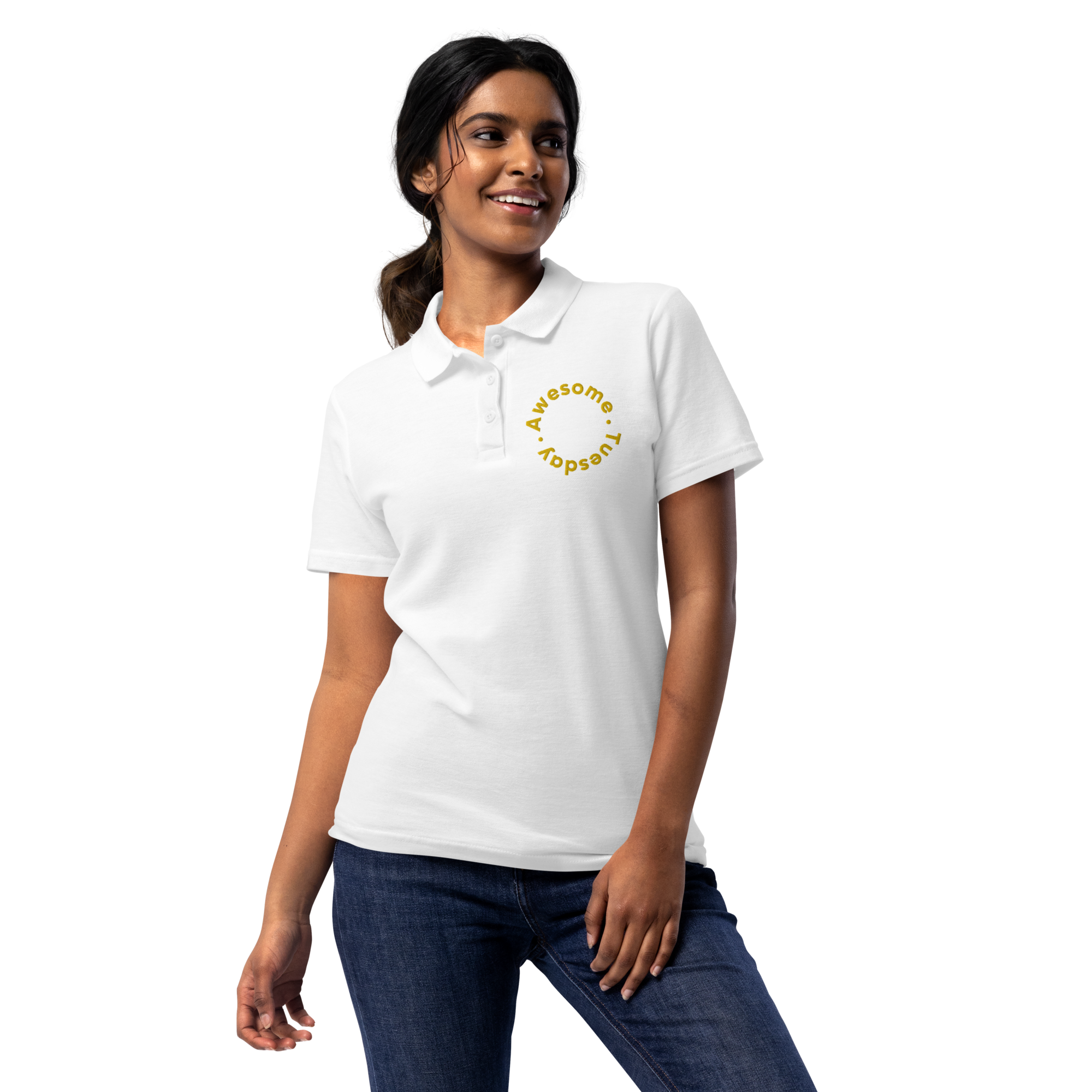 Women’s pique polo shirt - Awesome Tuesday