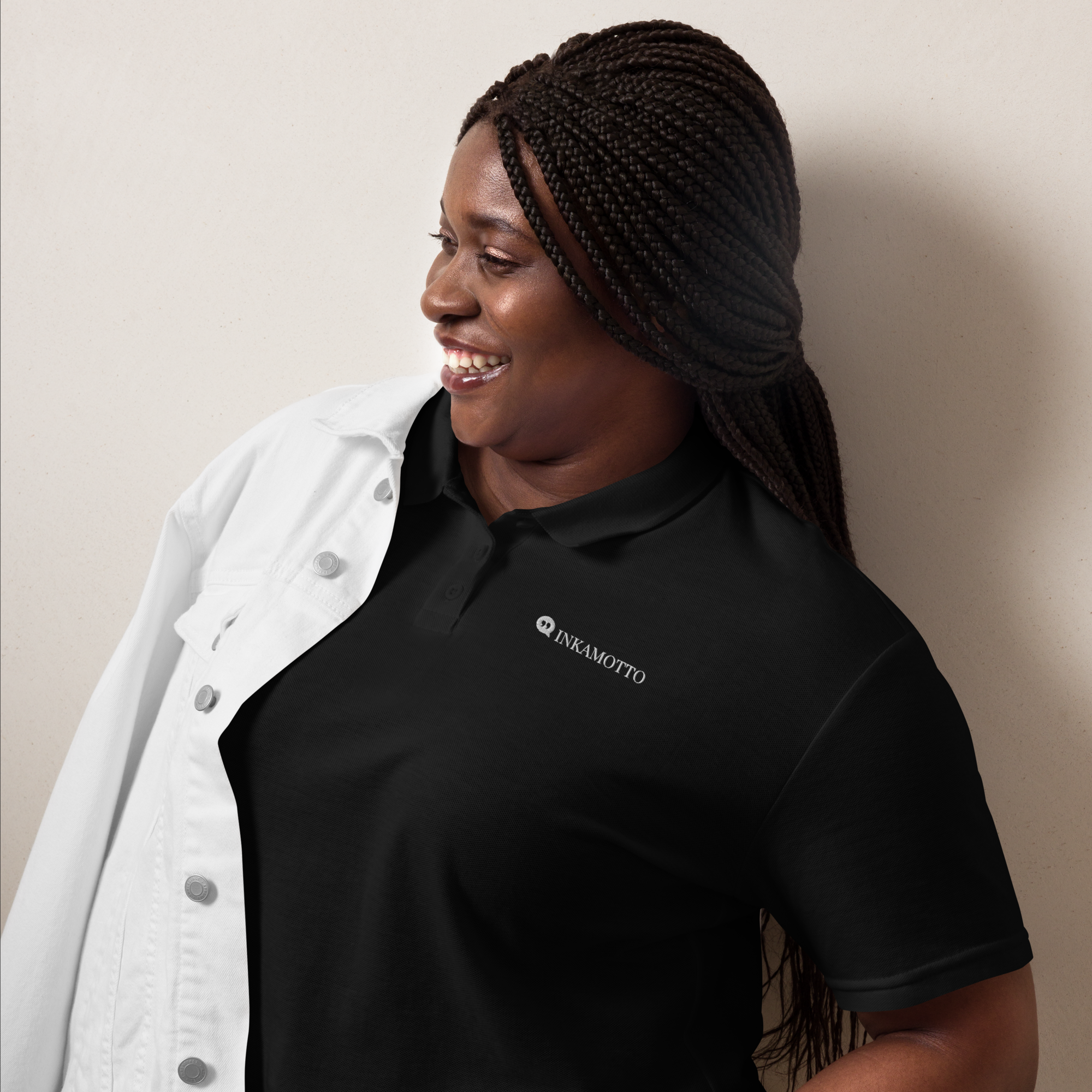 Women’s pique polo shirt - Ink Logo