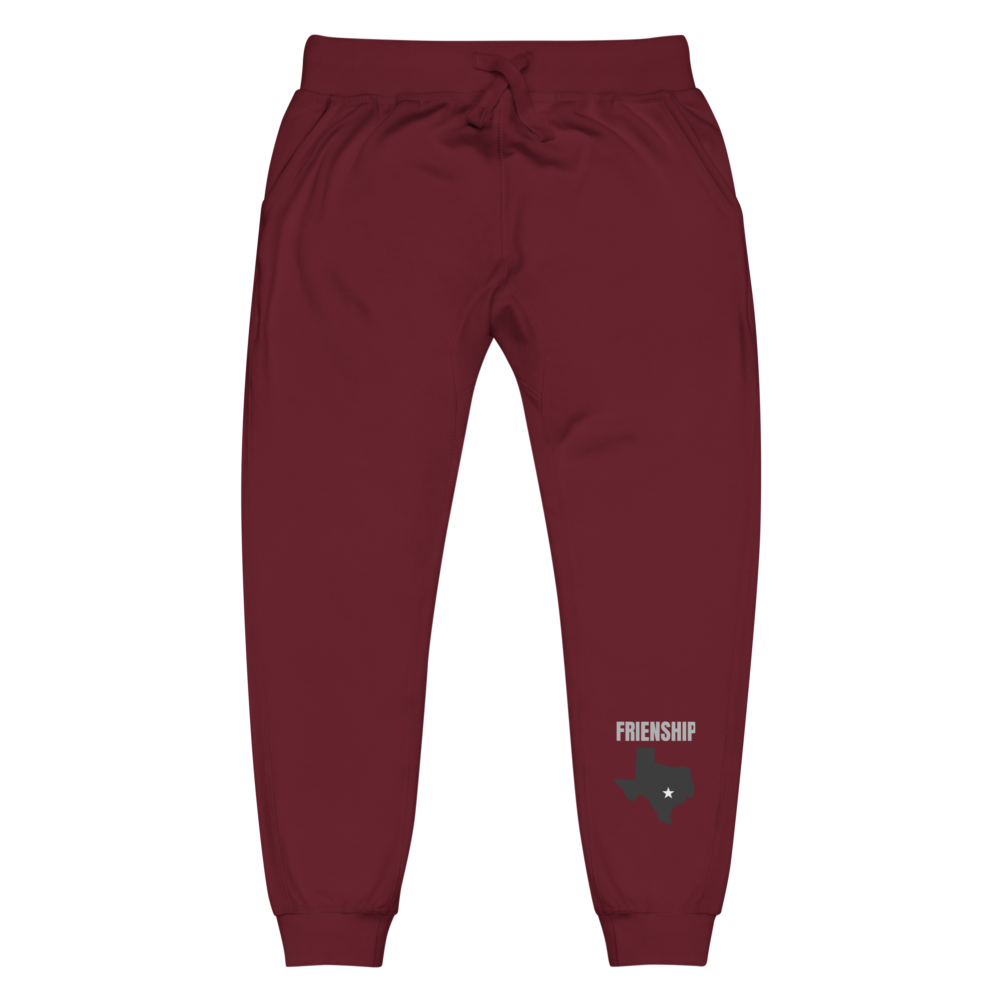 unisex-fleece-sweatpants-maroon-front-65650d964abdb.png