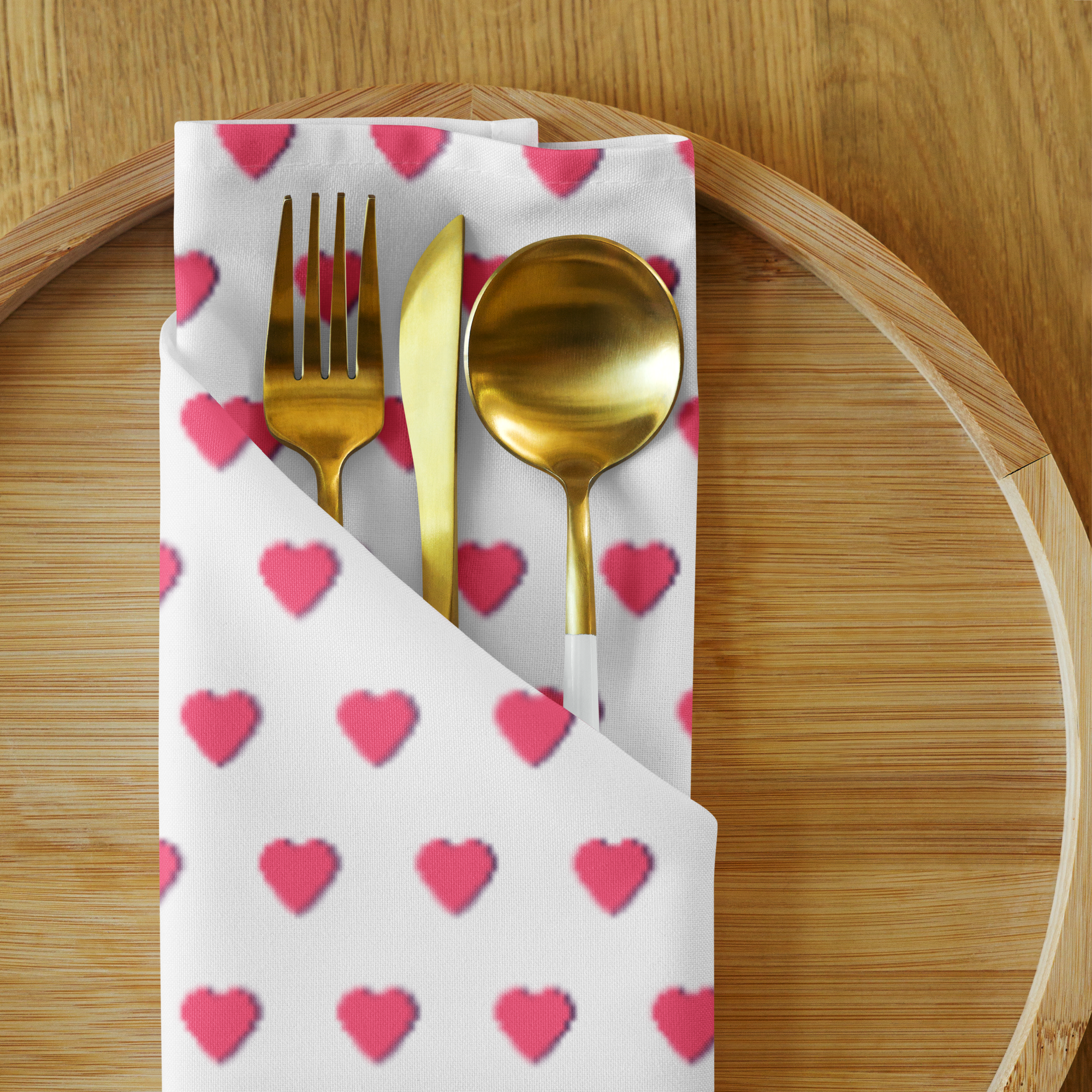 Cloth Napkin Set - Hearts