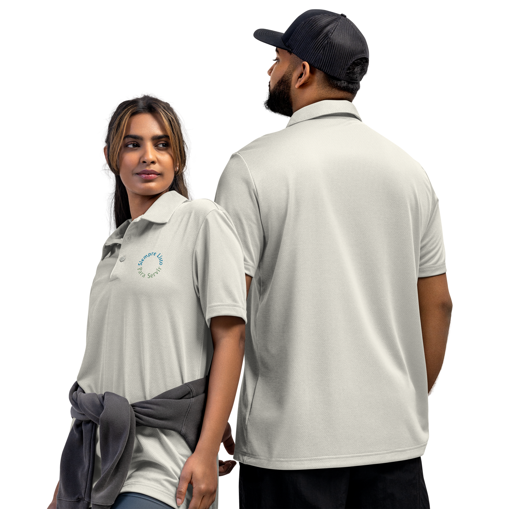 adidas space-dyed polo - Boy Scout Motto (Spanish: Siempre Listo | Para Servir)